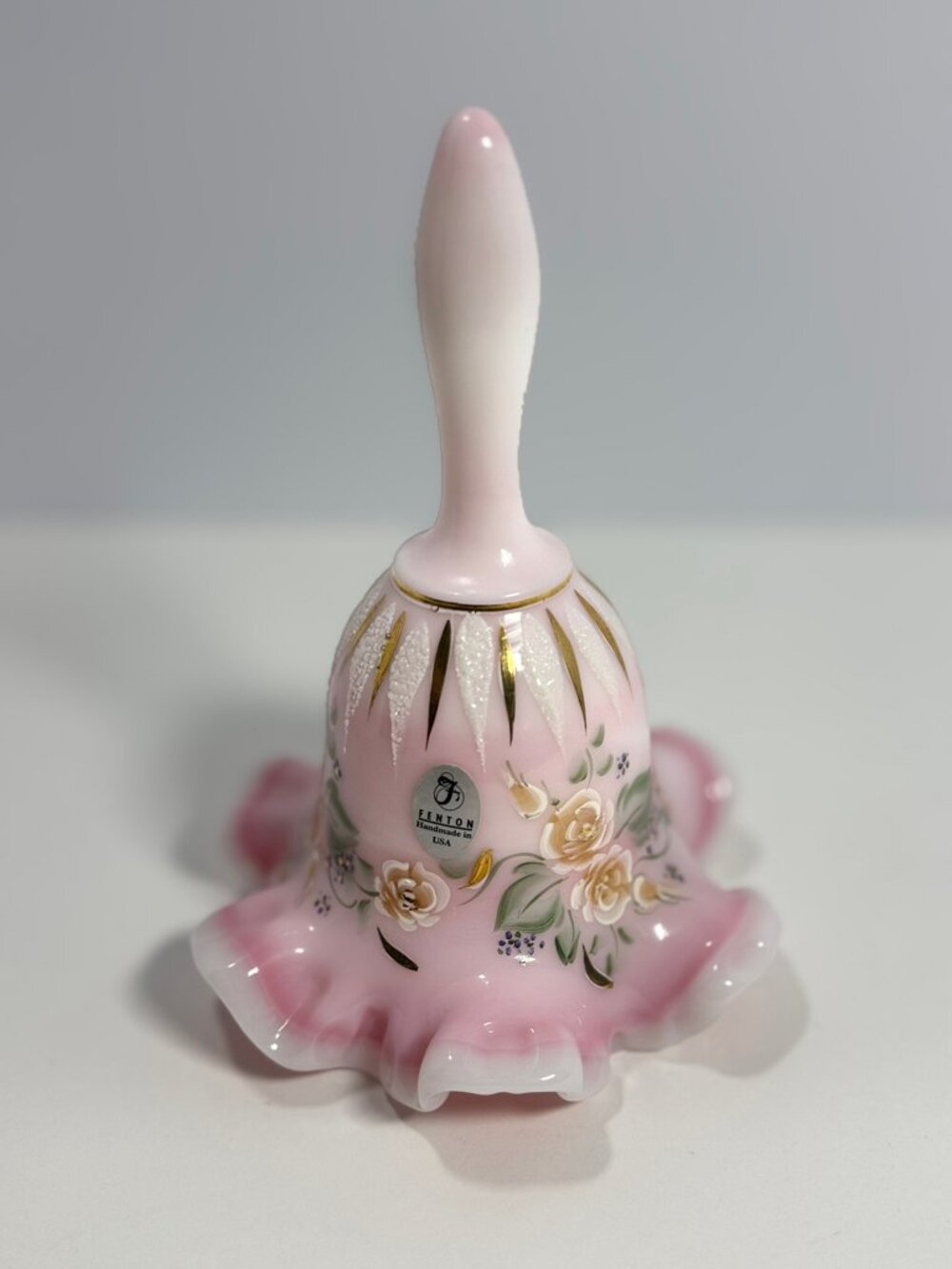 Fenton Rosalene Bell, 2105/2500 Limited Edition, Hand Painted Roses, Artist Sign